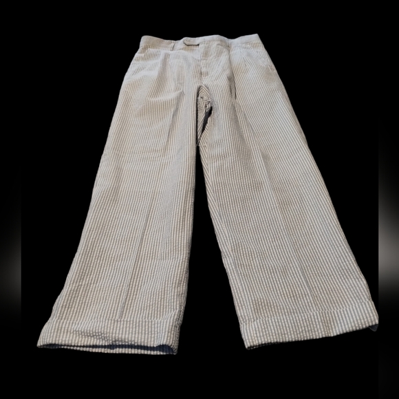 BAGAZIO STRIPED WHITE AND BLUE BALLROOM DANCE PANTS - Picture 2 of 6